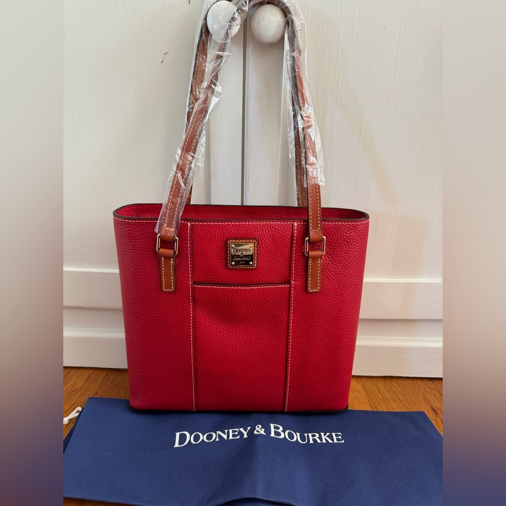 New Dooney & Bourke Red Small Lexington Pebble Tote - Holiday bag or gift!